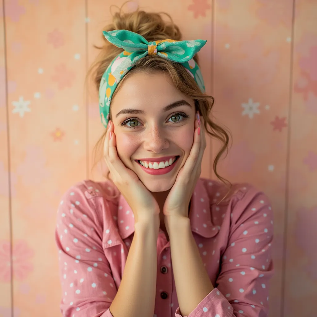 Inspirativní mladá žena v retro stylu